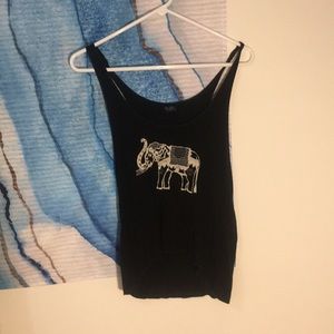 Brandy Melville embroidered elephant tank